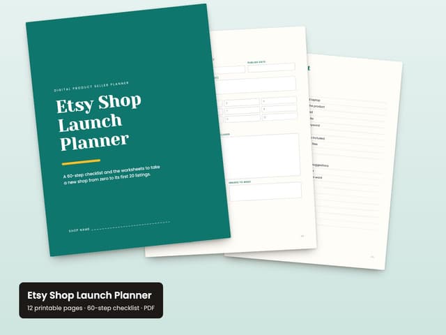Etsy Shop Launch Planner Printable