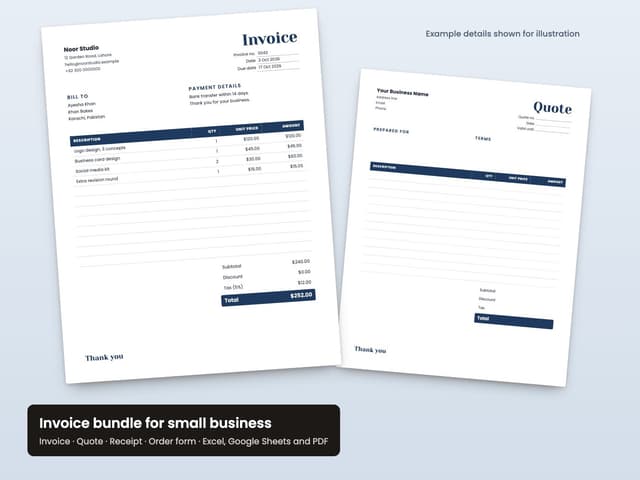 Invoice Template Excel & Google Sheets