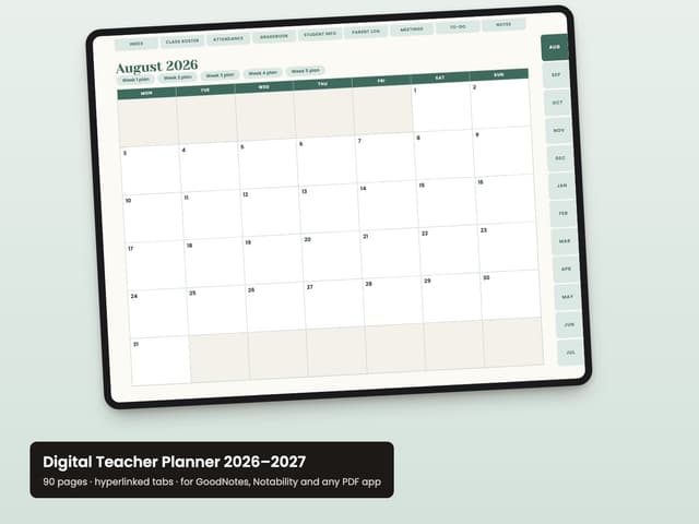 Digital Teacher Planner 2026-2027